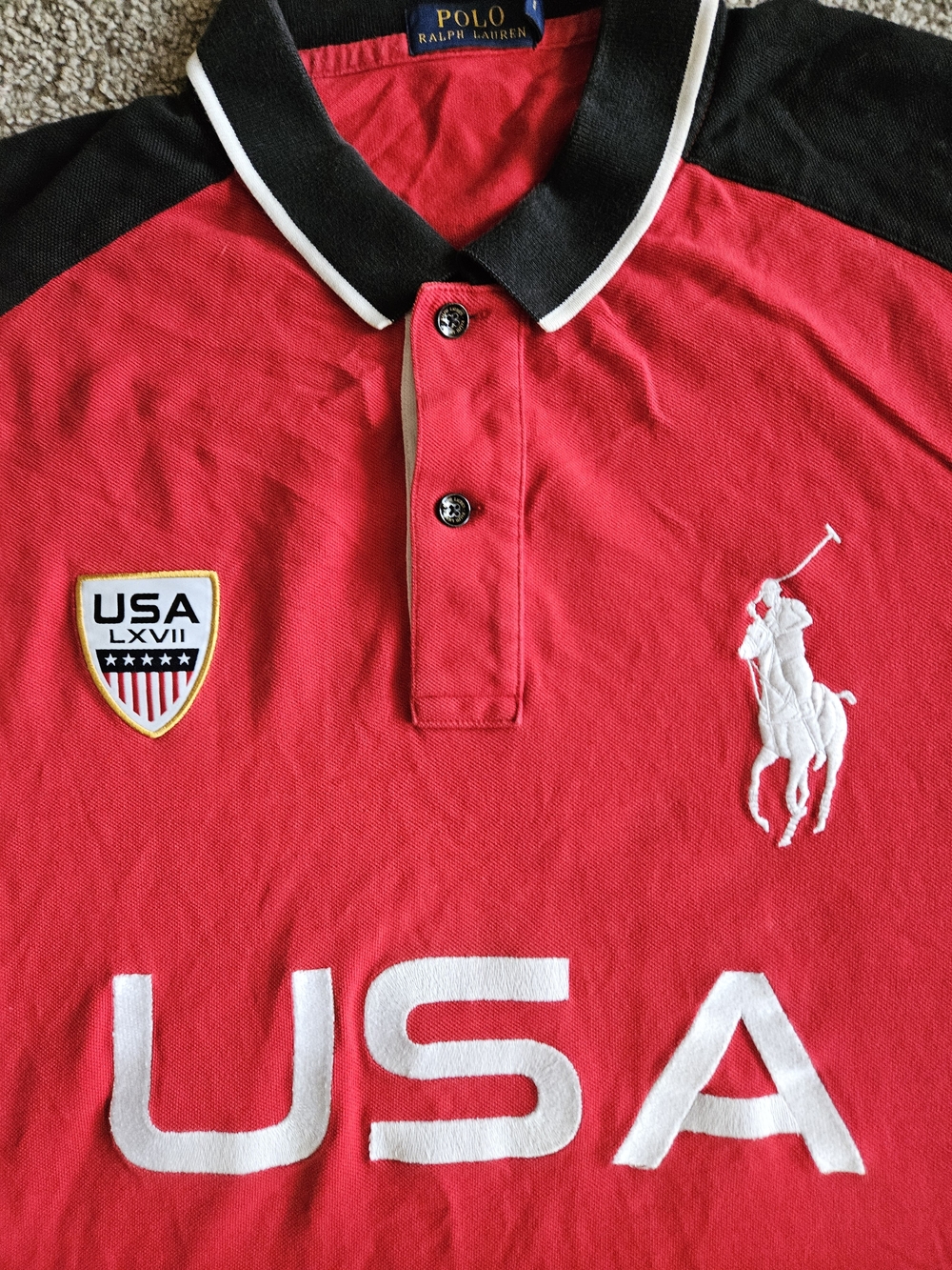 Polo by Ralph Lauren Men's Red USA Polo Shirt